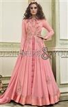 Pink Worked Empire Waistline Dress