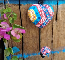 Coat hooks with floral ceramic Knobs