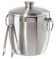 stainless steel ice bucket with tongs