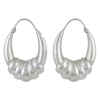 Cute Plain Silver Jewelry Hoop Earrings Nice Fashionable Jewelry