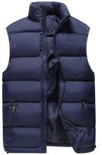 Winter Warm Sleeveless Polyester Jacket, Color : Blue