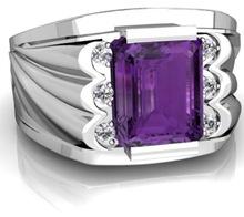 Jewel mine Natural Stone 925 Sterling Silver Ring, Main Stone : Amethyst