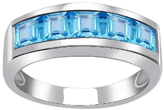 Jeweltique Designs One of A Kind 2.25 Carat Genuine Blue Topaz 925 Sterling Silver Ring
