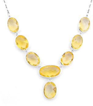 Party wear sterling silver real citrine gemstone necklace