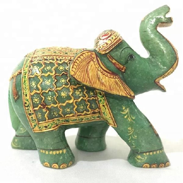 Gemstone Aventurine Elephant Figurine, for Home Decration