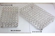Crystal Diamond Tray, Color : Natural/ Nickel Plated