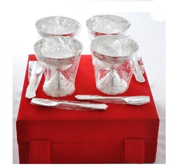 Brass Silver Plated Ice cream sets
