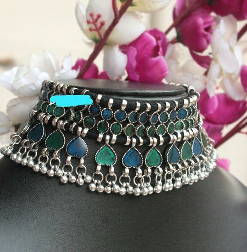 German Silver Afghan Choker, Packaging Type : Box