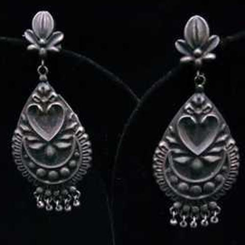 Ladies Silver Black Polish Earring, Occasion : Party