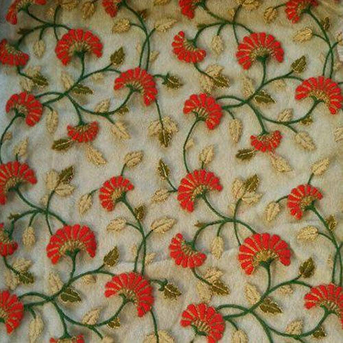 Printed embroidered fabric, Color : Multicolor