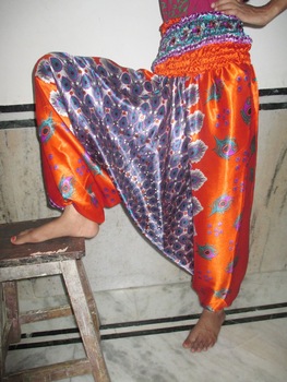 Gujrat Handicraft Aladdin Silk Harem Pants, Age Group : Adults