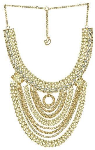 Golden Goddess Metal and Stone Multilayered Choker (24992)