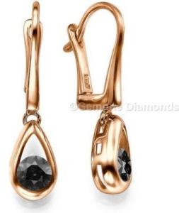 Black Diamond Dangle Earrings
