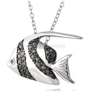 Carat Black Diamonds Fish Pendant