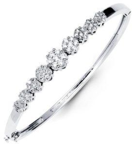 Floral Diamond Bangle Bracelet