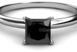 Princess Cut Engagement Ring With Black Diamond
