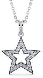 White Star-Shape Diamond Pendant