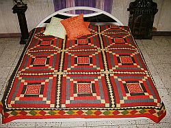 Cotton Applique Patchwork Embroidered Bedsheets-Bedspreads, Size : 225cm*275cm
