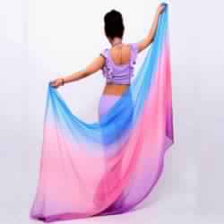 Belly dance silk veils Pink and Blue