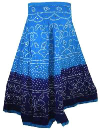 long skirt in cotton with sequence work and drawstring