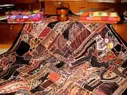 Vintage sari Beaded bedspreads