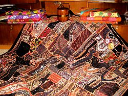 Vintage sari Beaded bedspreads Bedding