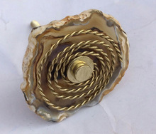 Agate Stone Knob With Metal work