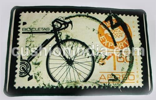 Cycle Vintage Stamp Printed Floor Mat