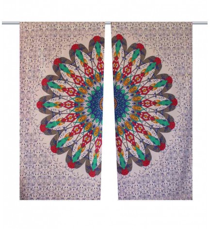 COLORFUL INDIAN HANDMADE FLORAL HIPPIE BOHEMIAN TAPESTRY CURTAIN