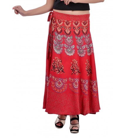 Buy jwf Womens Pure Cotton Printed Ethnic Flared Wear Wrap Around Long  Skirt Combo Pack of 2 at Amazonin