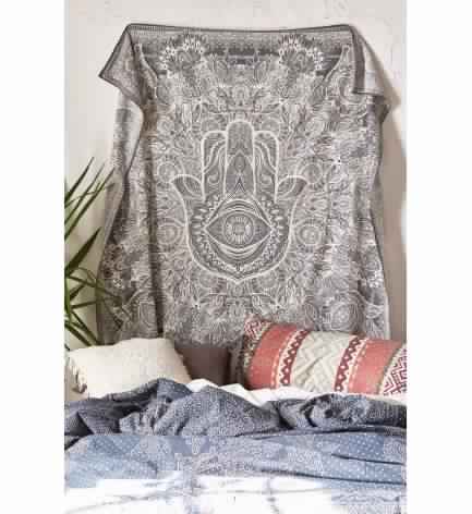 HIPPIE WALL HANGING URBAN SKETCHED HAND TAPESTRY