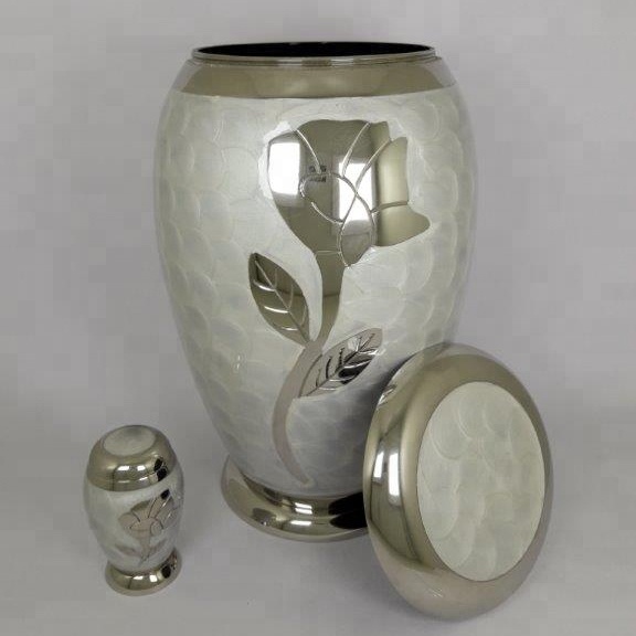White metal Funeral Enamel Adult Cremation Urns/ cremation urn for human/ pet ashes