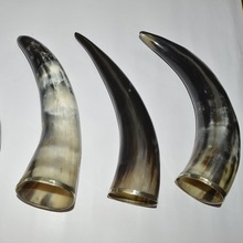 Drinking Horn Plain and Metal Rim, Color : Black, Brown