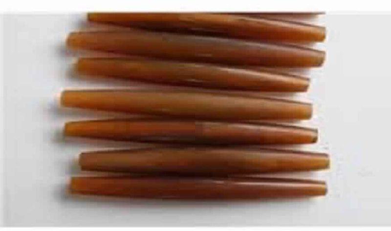 BONE HAIR PIPE BEADS, Color : brown