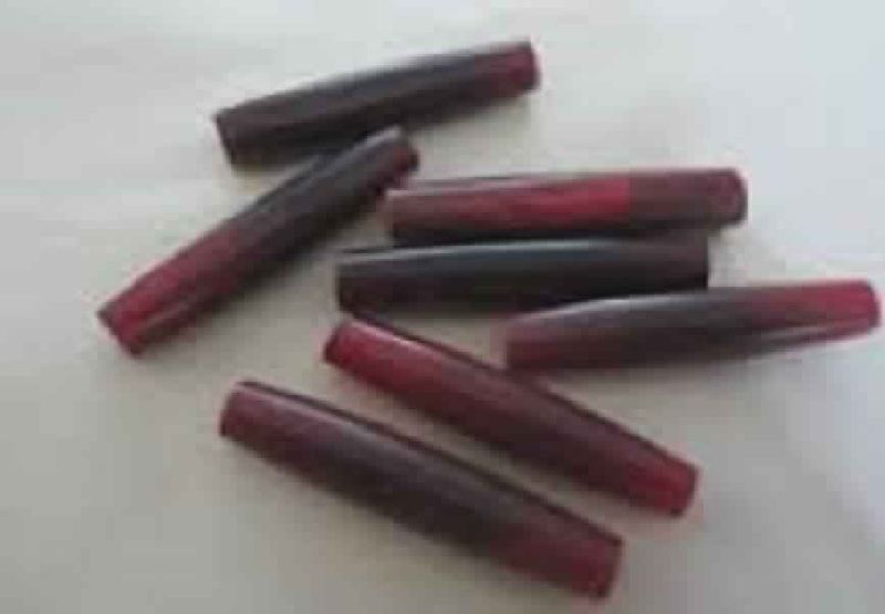 Water Buffalo Horn Hair Pipe Beads Red