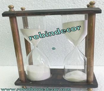 Timer Hourglass W Wood Base
