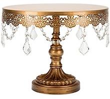 gold crystal cake stand