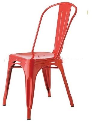 red metal chair