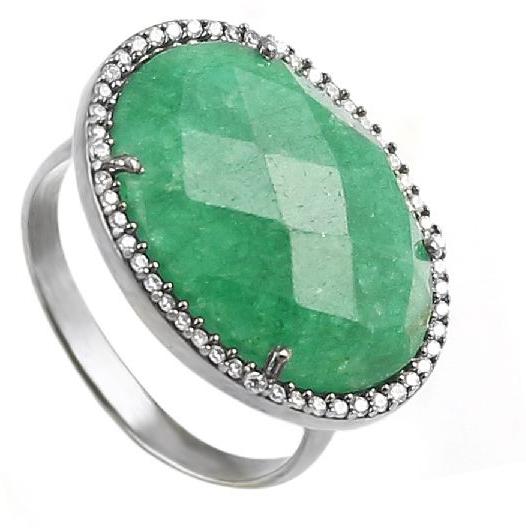 Cut Cocktail Cubic Zirconia Ring, Color : GREEN