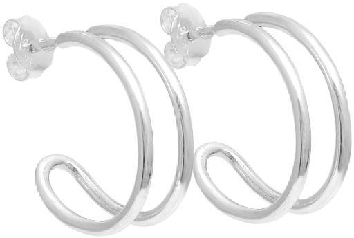 Silver wire hoop earring