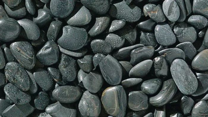 Rectangle Polished Black Pebbles, for Construction, Flooring, Feature : Durable, Easy To Clean, Non Slip
