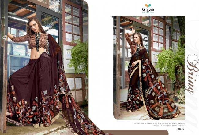 georgette art silk designer printed sarees