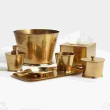 Brass bathroom accessories set