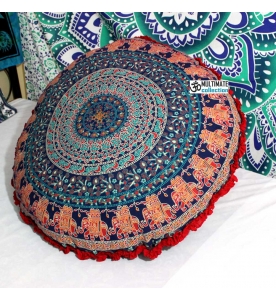 Elephant Mandala Floor Pillow Cover