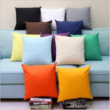 Square 100% Cotton plain colored cushion cover, for Car, Chair, Decorative, Seat, Size : 45cm*45cm