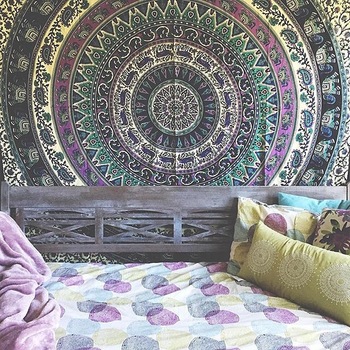 Violet color tapestry mandala