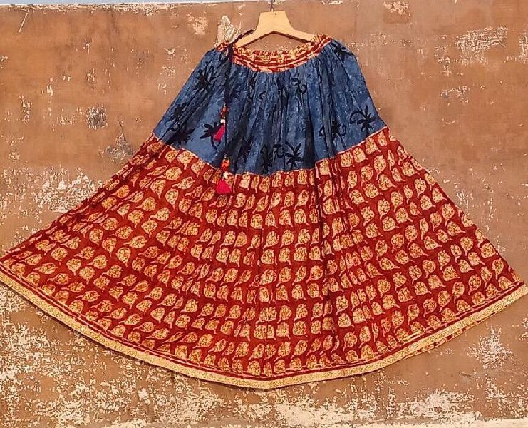 Printed Cotton Red Royal Chaniya, Occasion : Casual wear