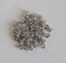 Natural Labradorite Loose Gemstone Silver Plated, Size : 3-4mm