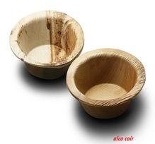 Customized Shape Areca Nut Tree Leaf Deep round Bowl, Feature : Disposable, Eco-Friendly, Stocked