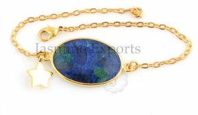 Mohave Azurite Gold Plated Silver